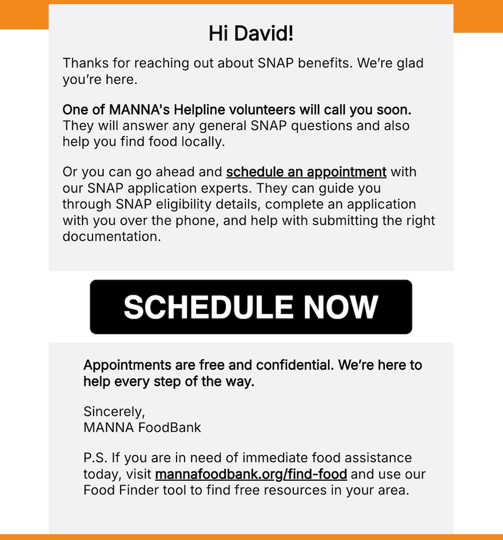 SNAP Welcome Email
